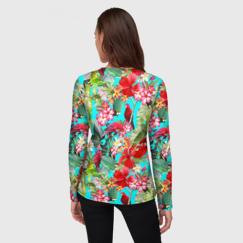 Женский лонгслив Тропический мир / 3D-принт – фото 4