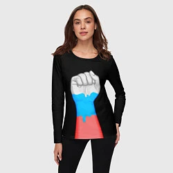 Лонгслив женский Русский кулак, цвет: 3D-принт — фото 2