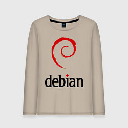 Лонгслив хлопковый женский Debian, цвет: миндальный