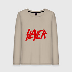Лонгслив хлопковый женский Slayer, цвет: миндальный