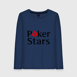 Лонгслив хлопковый женский Poker Stars, цвет: тёмно-синий