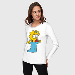 Лонгслив хлопковый женский Maggie Simpson, цвет: белый — фото 2