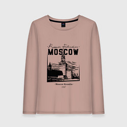 Лонгслив хлопковый женский Moscow Kremlin 1147, цвет: пыльно-розовый