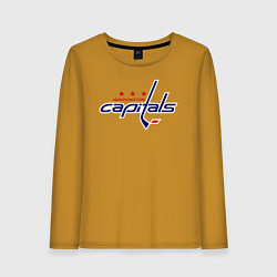 Лонгслив хлопковый женский Washington Capitals, цвет: горчичный