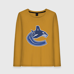 Лонгслив хлопковый женский Vancouver Canucks, цвет: горчичный