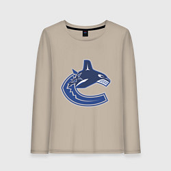 Лонгслив хлопковый женский Vancouver Canucks, цвет: миндальный