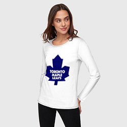 Лонгслив хлопковый женский Toronto Maple Leafs, цвет: белый — фото 2