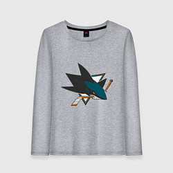 Лонгслив хлопковый женский San Jose Sharks, цвет: меланж