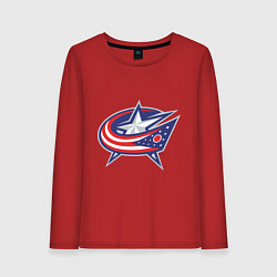 Лонгслив хлопковый женский Columbus Blue Jackets, цвет: красный