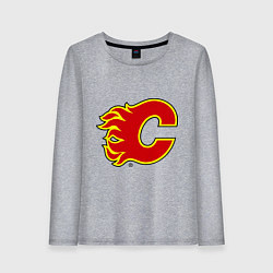 Лонгслив хлопковый женский Calgary Flames, цвет: меланж