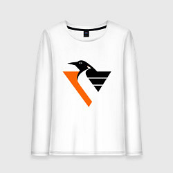 Лонгслив хлопковый женский Pittsburgh Penguins, цвет: белый