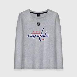 Лонгслив хлопковый женский Washington Capitals: Ovechkin 8, цвет: меланж