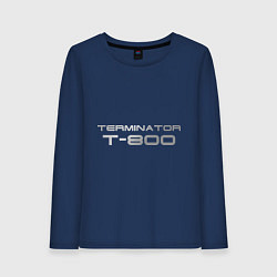 Лонгслив хлопковый женский Терминатор Т-800, цвет: тёмно-синий