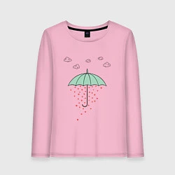 Лонгслив хлопковый женский Любовный дождик, цвет: светло-розовый