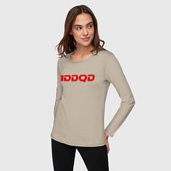 Лонгслив хлопковый женский IDDQD Doom, цвет: миндальный — фото 2