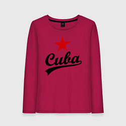 Лонгслив хлопковый женский Cuba Star, цвет: маджента