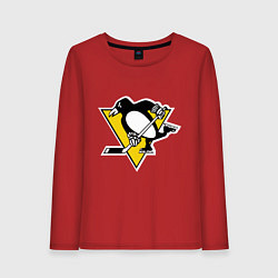 Лонгслив хлопковый женский Pittsburgh Penguins, цвет: красный