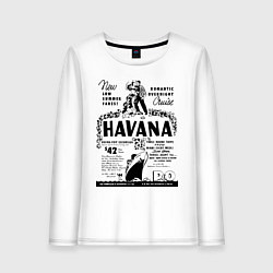 Лонгслив хлопковый женский Havana Cuba, цвет: белый