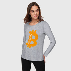 Лонгслив хлопковый женский Bitcoin Boss, цвет: меланж — фото 2