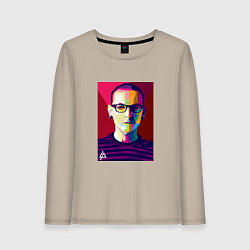 Лонгслив хлопковый женский Chester Polygons, цвет: миндальный