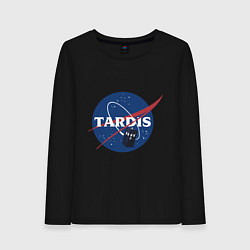 Лонгслив хлопковый женский Tardis NASA, цвет: черный
