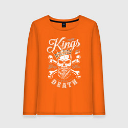 Лонгслив хлопковый женский Kings death, цвет: оранжевый