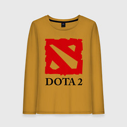 Лонгслив хлопковый женский Dota 2: Logo, цвет: горчичный