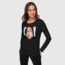 Лонгслив хлопковый женский Sasha Grey LOVE, цвет: черный — фото 2