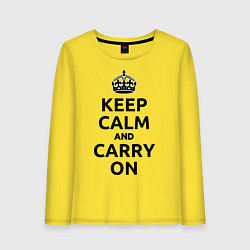 Лонгслив хлопковый женский Keep Calm & Carry On, цвет: желтый