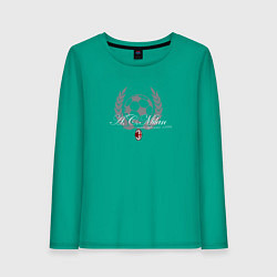 Лонгслив хлопковый женский AC Milan - Since 1899 NEW 2022 цвета зеленый — фото 1
