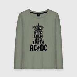 Женский лонгслив Keep Calm & Listen AC/DC