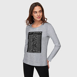 Лонгслив хлопковый женский Joy Division: Unknown Pleasures, цвет: меланж — фото 2