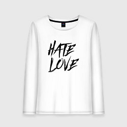 Лонгслив хлопковый женский FACE Hate Love, цвет: белый