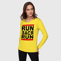 Лонгслив хлопковый женский Run Вася Run, цвет: желтый — фото 2