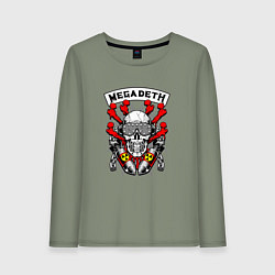Лонгслив хлопковый женский Megadeth Rocker, цвет: авокадо