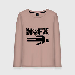 Лонгслив хлопковый женский NOFX crushman, цвет: пыльно-розовый