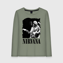 Лонгслив хлопковый женский Black Nirvana, цвет: авокадо