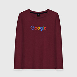 Лонгслив хлопковый женский Google цвета меланж-бордовый — фото 1