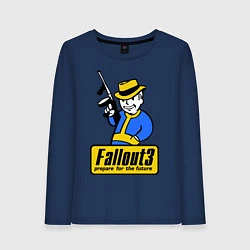 Лонгслив хлопковый женский Fallout 3 Man, цвет: тёмно-синий
