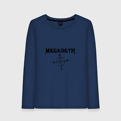 Лонгслив хлопковый женский Megadeth Compass, цвет: тёмно-синий
