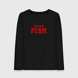 Лонгслив хлопковый женский FCSM Club, цвет: черный