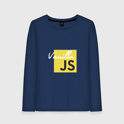 Лонгслив хлопковый женский Vanilla JS, цвет: тёмно-синий