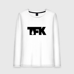 Лонгслив хлопковый женский TFK: Black Logo, цвет: белый