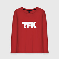 Лонгслив хлопковый женский TFK: White Logo, цвет: красный
