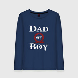 Лонгслив хлопковый женский Dad of Boy, цвет: тёмно-синий