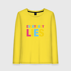 Лонгслив хлопковый женский Everybody Lies, цвет: желтый