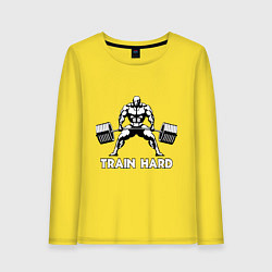 Женский лонгслив Train hard тренируйся усердно