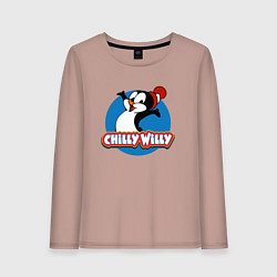 Лонгслив хлопковый женский Chilly Willy, цвет: пыльно-розовый