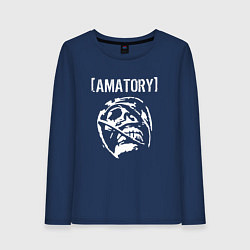 Лонгслив хлопковый женский Amatory, цвет: тёмно-синий