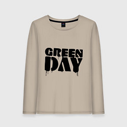 Лонгслив хлопковый женский Greeen Day: spray style, цвет: миндальный